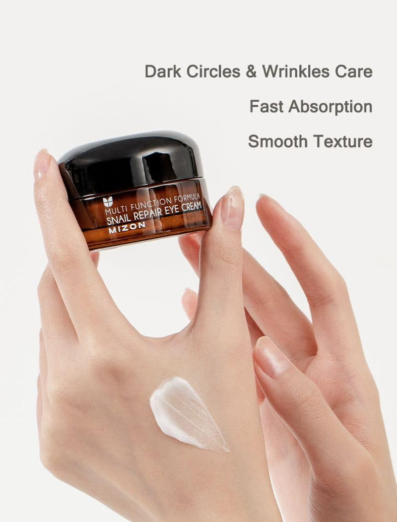 Full Korean Skincare Set Allin1 Snail Repair Cream Snail Repair Intensive Ampoule Snail Repairing Foam Cleanser and Snail Repair Eye Cream Stocking Stuffers Chirstmas Gift