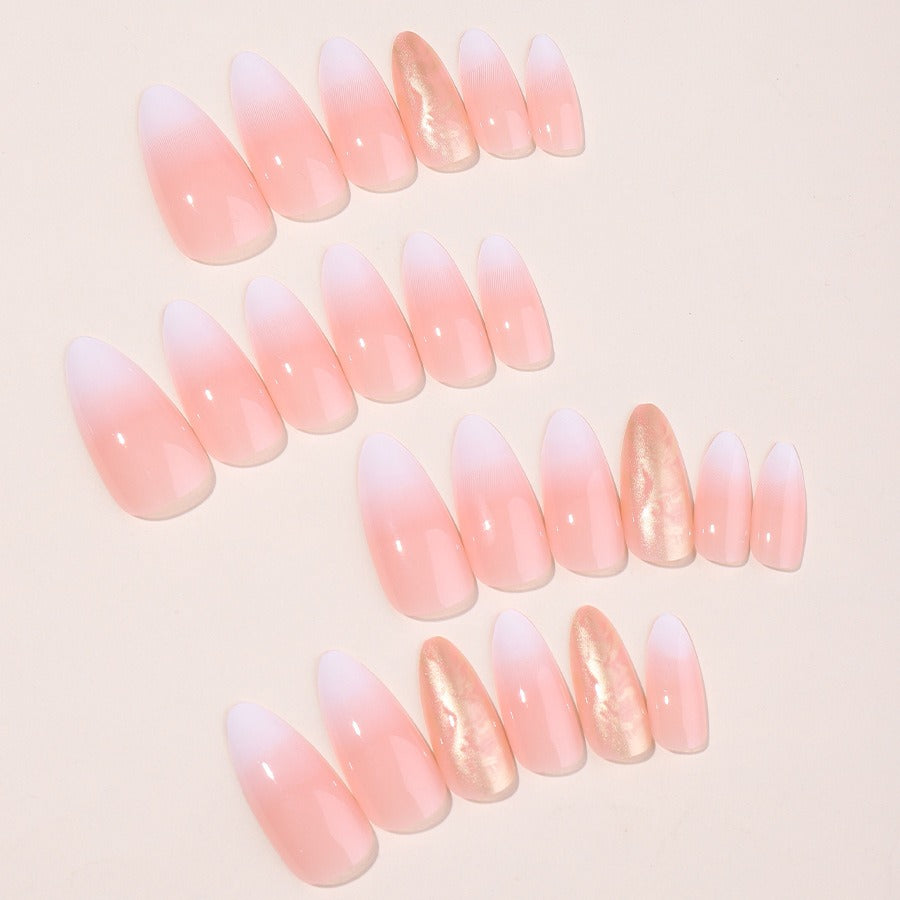 Gradient Glitter Press-On Nails – Almond Shape