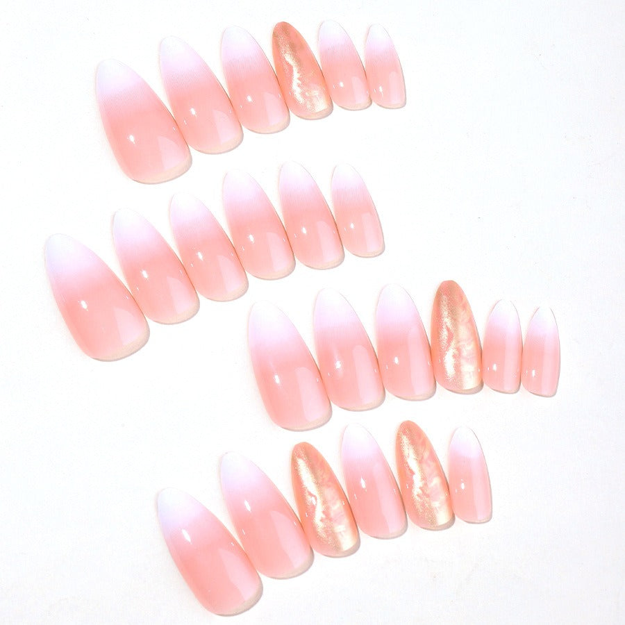 Gradient Glitter Press-On Nails – Almond Shape