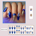 Palace Diamond Press-On Nails – Gold Foil Long Style