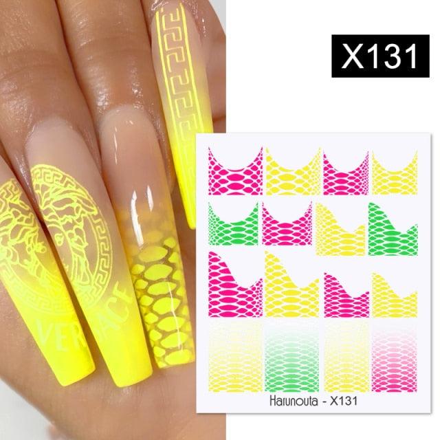 Marble & Floral 3D Nail Stickers – Water Transfer Decals