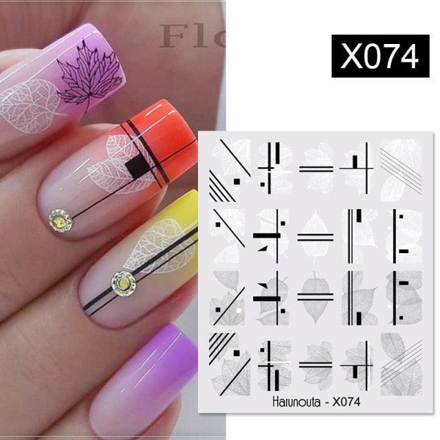 Marble & Floral 3D Nail Stickers – Water Transfer Decals