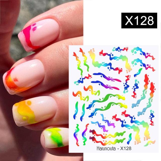 Marble & Floral 3D Nail Stickers – Water Transfer Decals