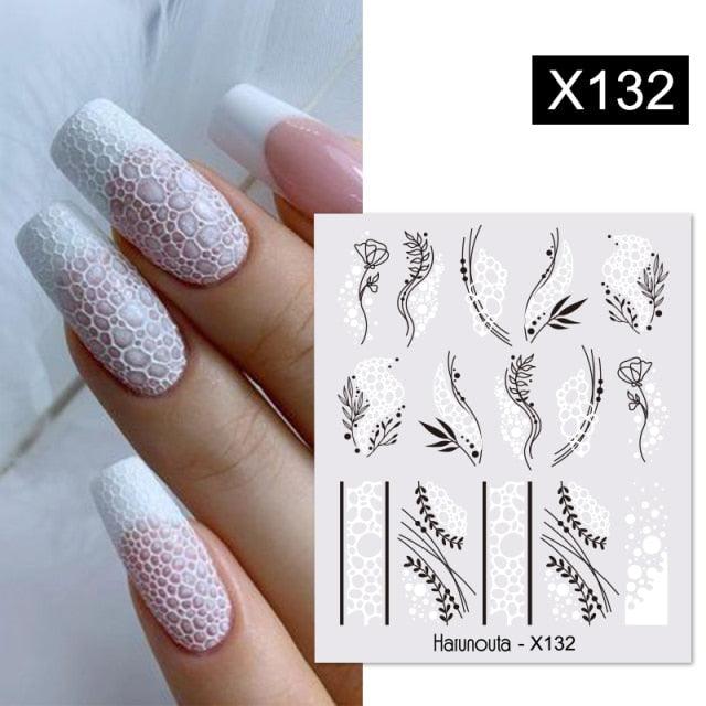 Marble & Floral 3D Nail Stickers – Water Transfer Decals