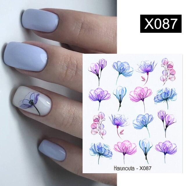 Marble & Floral 3D Nail Stickers – Water Transfer Decals