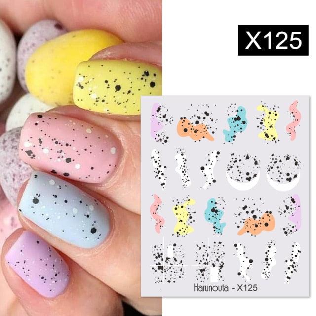 Marble & Floral 3D Nail Stickers – Water Transfer Decals