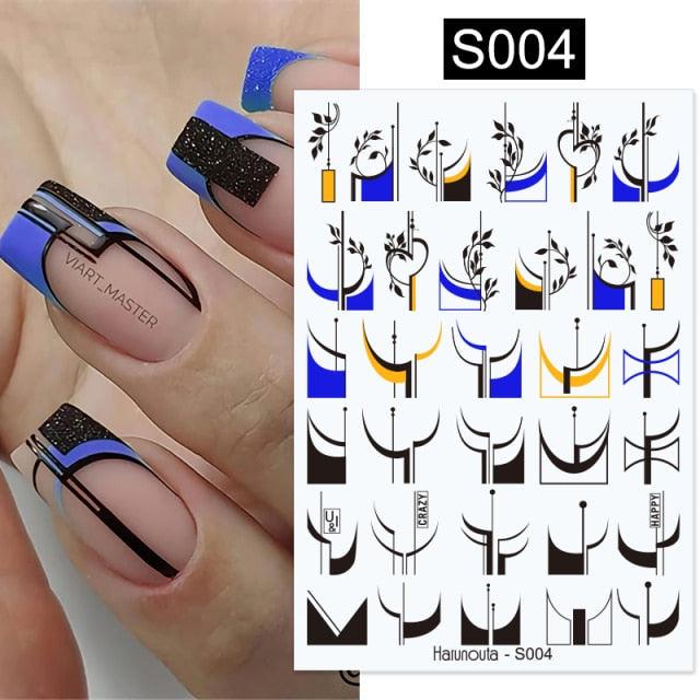 Marble & Floral 3D Nail Stickers – Water Transfer Decals