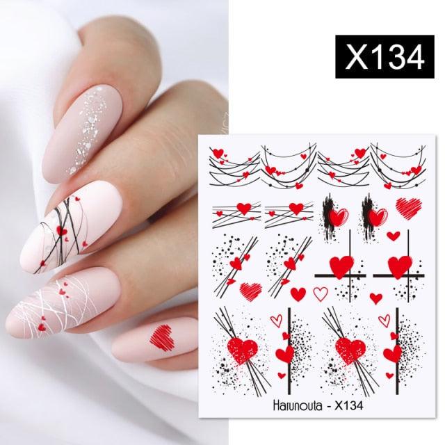 Marble & Floral 3D Nail Stickers – Water Transfer Decals
